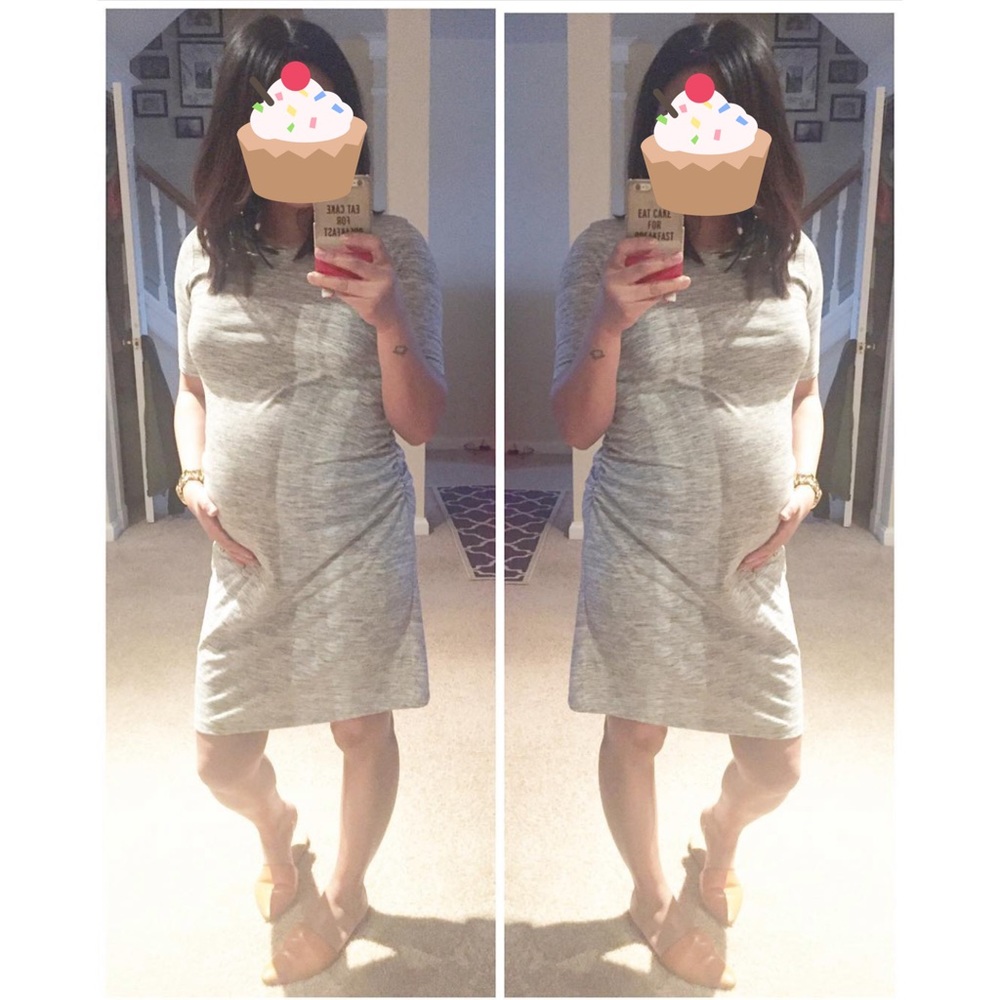 MATERNITY Old Navy bodycon grey short sleeve dress